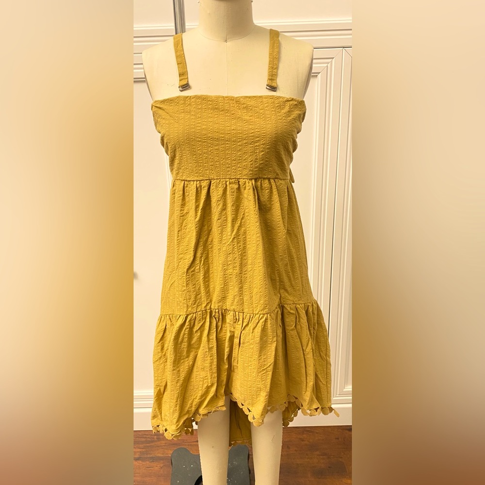 ANTHROPOLOGY- MAEVE: high low strapless midi dress : size XL